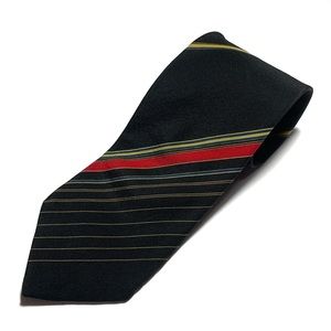 Men’s Brioni Pure Silk Black Multicolor Striped Luxury Neck Tie - Made in Italy